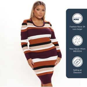 🔵 PLUS Sweater Dress with long puff sleeves 2024